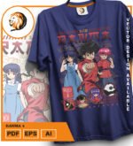 Plantilla diseño de camisetas vectoriales de anime Ranma 4 - Imagen 2