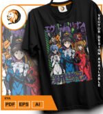 Plantilla diseño de camisetas vectoriales de anime Eva 2 - Imagen 2