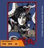 Plantilla diseño de camisetas vectoriales de anime Naruto Orochimaru 3