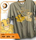 Plantilla diseño de camisetas vectoriales rey leon 2 - Imagen 2