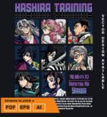 Plantilla diseño de camisetas vectoriales de anime Demon 6