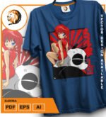 Plantilla diseño de camisetas vectoriales de anime Ranma - Imagen 2