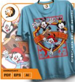 Plantilla diseño de camisetas vectoriales de animaniacs - Imagen 2