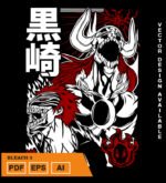 Plantilla diseño de camisetas vectoriales de anime Bleach Ichigo