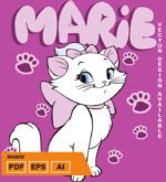 Plantilla diseño de camisetas vectoriales marie