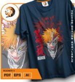 Plantilla diseño de camisetas vectoriales de anime Bleach 4 - Imagen 2