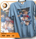 Plantilla diseño de camisetas vectoriales de anime supercampeones - Imagen 2