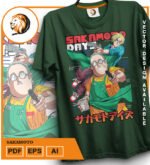 Plantilla diseño de camisetas vectoriales de anime Sakamoto - Imagen 2