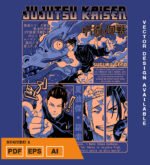 Plantilla diseño de camisetas vectoriales de anime Jujutsu Suguro 2