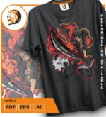Plantilla diseño de camisetas vectoriales de anime Black Asta 5 - Imagen 2