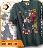 Plantilla diseño de camisetas vectoriales de anime familia espia yor - Imagen 2
