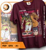 Plantilla diseño de camisetas vectoriales de anime Record qin - Imagen 2