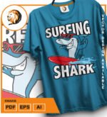 Plantilla diseño de camisetas vectoriales shark1 - Imagen 2