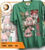 Plantilla diseño de camisetas vectoriales de anime familia espia anya - Imagen 2