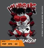 Plantilla diseño de camisetas vectoriales de anime Espiritu