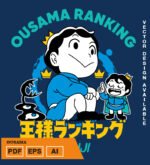 Plantilla diseño de camisetas vectoriales de anime Ranking