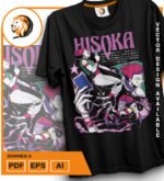 Plantilla diseño de camisetas vectoriales de anime Hunter Hisoka 2 - Imagen 2