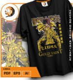 Plantilla diseño de camisetas vectoriales de anime Caballeros dokho2 - Imagen 2