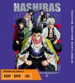 Plantilla diseño de camisetas vectoriales de anime Demon 8