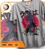 Plantilla diseño de camisetas vectoriales de anime Naruto itachi 2 - Imagen 2