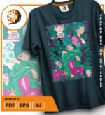 Plantilla diseño de camisetas vectoriales de anime diario 3 - Imagen 2
