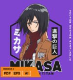 Plantilla diseño de camisetas vectoriales de anime Ataque Mikaza 5