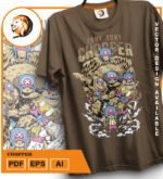 Plantilla diseño de camisetas vectoriales de anime Una Pieza Chooper - Imagen 2