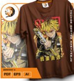 Plantilla diseño de camisetas vectoriales de anime Demon Zenitzu 2 - Imagen 2
