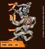 Plantilla diseño de camisetas vectoriales de anime Bleach 2