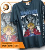 Plantilla diseño de camisetas vectoriales de anime Full 3 - Imagen 2
