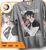 Plantilla diseño de camisetas vectoriales de anime Demon Muzan - Imagen 2