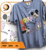 Plantilla diseño de camisetas vectoriales minnie4 - Imagen 2