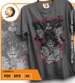 Plantilla diseño de camisetas vectoriales de anime Jujutsu Choso 2 - Imagen 2