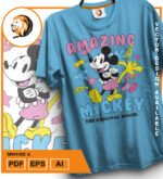 Plantilla diseño de camisetas vectoriales mickey2 - Imagen 2