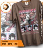 Plantilla diseño de camisetas vectoriales de anime Demon Inosuke - Imagen 2