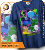 Plantilla diseño de camisetas vectoriales de anime Cyber - Imagen 2
