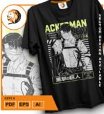 Plantilla diseño de camisetas vectoriales de anime Ataque Levi 2 - Imagen 2