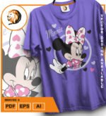 Plantilla diseño de camisetas vectoriales minnie3 - Imagen 2