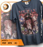 Plantilla diseño de camisetas vectoriales de anime Demon Muzan 2 - Imagen 2