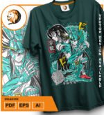 Plantilla diseño de camisetas vectoriales de anime Caballeros dragon 2 - Imagen 2