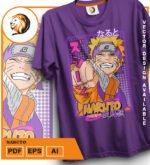 Plantilla diseño de camisetas vectoriales de anime Naruto 2 - Imagen 2
