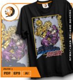 Plantilla diseño de camisetas vectoriales de anime Jojos 4 - Imagen 2