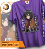 Plantilla diseño de camisetas vectoriales de anime Ataque Mikaza 5 - Imagen 2