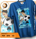 Plantilla diseño de camisetas vectoriales de anime supercampeones 2 - Imagen 2