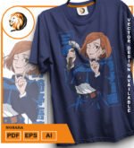 Plantilla diseño de camisetas vectoriales de anime Jujutsu Nobara - Imagen 2