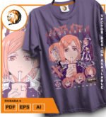 Plantilla diseño de camisetas vectoriales de anime Jujutsu Nobara 2 - Imagen 2
