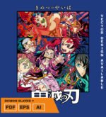 Plantilla diseño de camisetas vectoriales de anime Demon 7