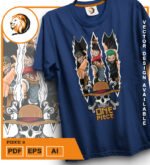 Plantilla diseño de camisetas vectoriales de anime Una Pieza 2 - Imagen 2