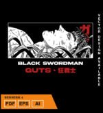 Plantilla diseño de camisetas vectoriales de anime Berserk 7