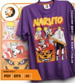 Plantilla diseño de camisetas vectoriales de anime Naruto 3 - Imagen 2